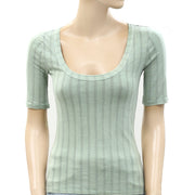Anthropologie Pilcro Pointelle Scoop-Neck Tee Blouse Top