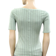 Anthropologie Pilcro Pointelle Scoop-Neck Tee Blouse Top