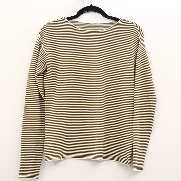 Napapijri Striped Print Men's Sweatshirt Long Sleeve Cotton Pullover M