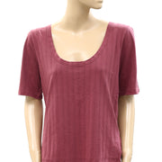 Anthropologie Pilcro Pointelle Scoop-Neck Tee Blouse Top