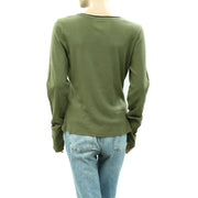 Pilcro Anthropologie Long-Sleeve Layered Ribbed Tee Blouse Top