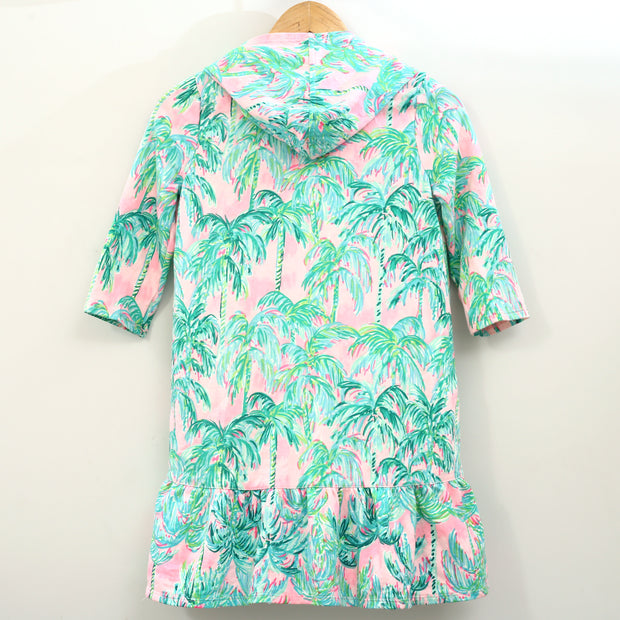 Lilly Pulitzer Kids Little Girl's Zip-Up Coverup Hoodie Dress L 8-10 YRS