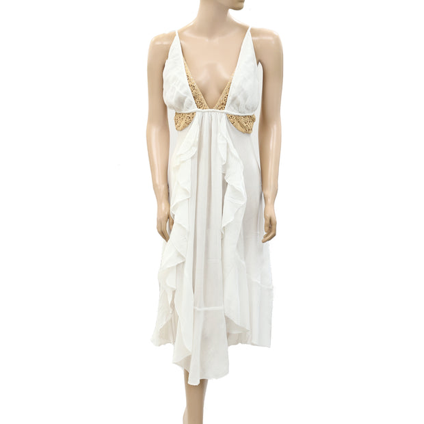 Free People Endless Summer Crochet Lace Midi Dress S