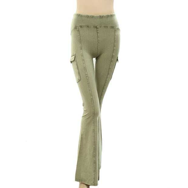 Out From Under Urban Outfitters Aria High-Waisted Cargo Flare Pants S