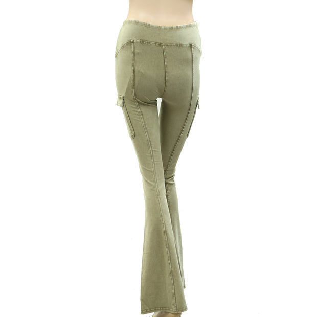 Out From Under Urban Outfitters Aria High-Waisted Cargo Flare Pants S