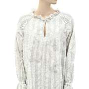 Sundance Ruffle Lace Tunic Top L