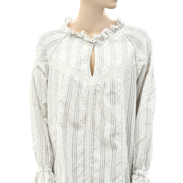 Sundance Ruffle Lace Tunic Top L