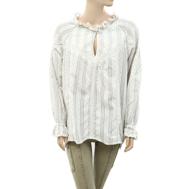 Sundance Ruffle Lace Tunic Top L