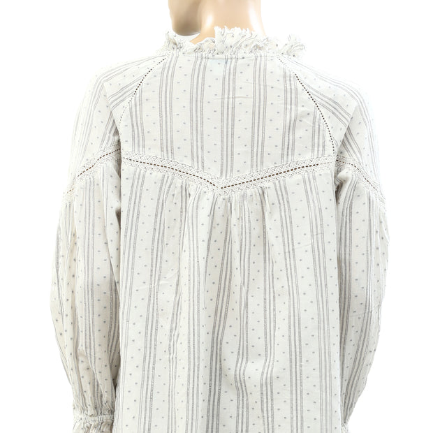 Sundance Ruffle Lace Tunic Top L