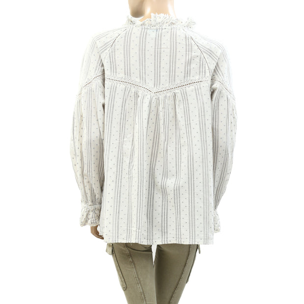 Sundance Ruffle Lace Tunic Top L