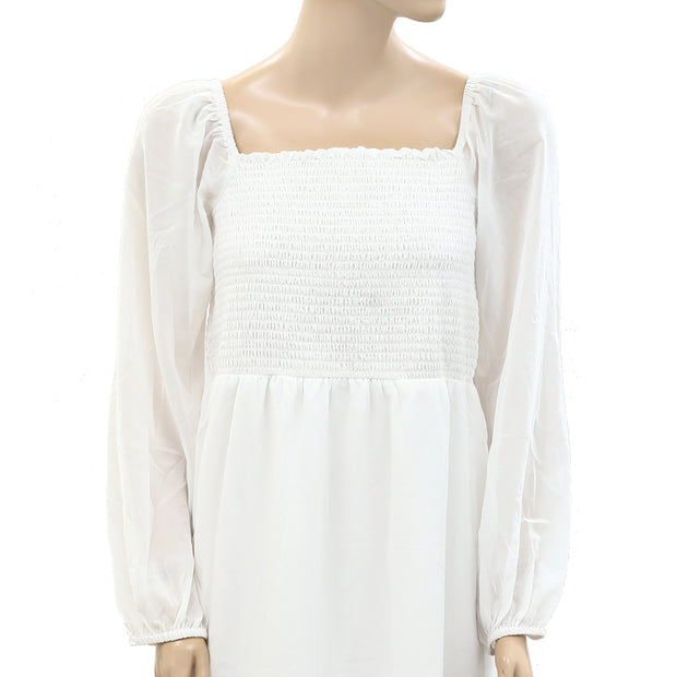 DB Studio Solid Smocked Mini Dress M-10