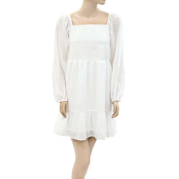 DB Studio Solid Smocked Mini Dress M-10