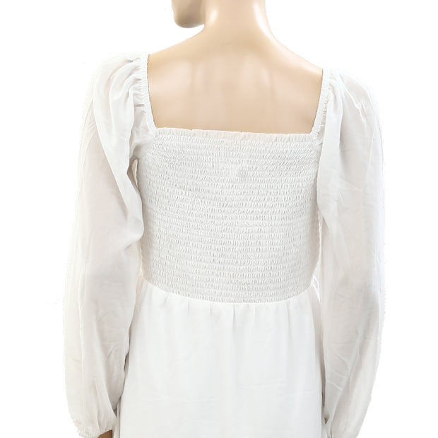 DB Studio Solid Smocked Mini Dress M-10