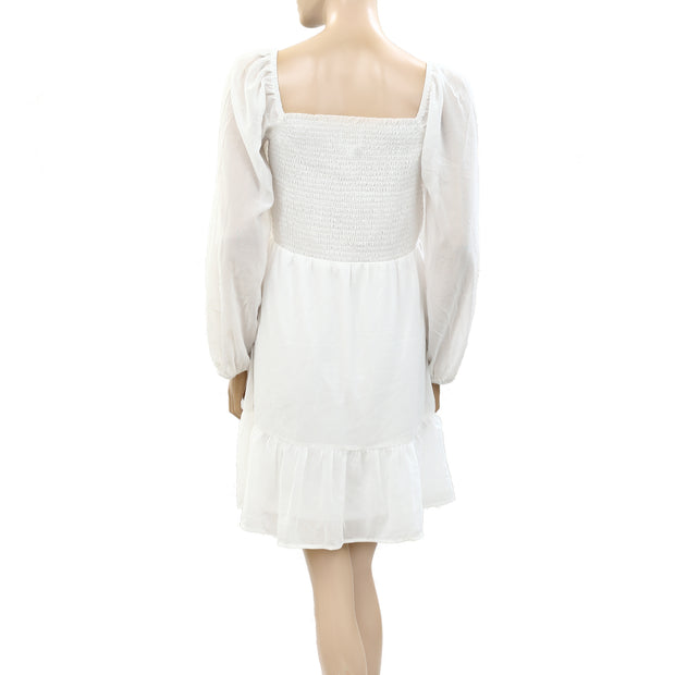 DB Studio Solid Smocked Mini Dress M-10