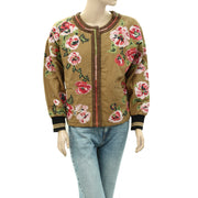 Anthropologie Maeve Needlepoint Bomber Jacket Top S