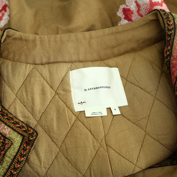 Anthropologie Maeve Needlepoint Bomber Jacket Top S