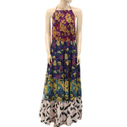 By Anthropologie Tiered Halter Cover-Up Maxi Dress 2XPS
