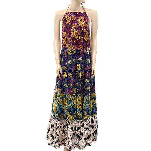 By Anthropologie Tiered Halter Cover-Up Maxi Dress 2XPS