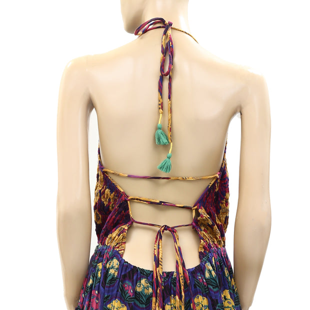 By Anthropologie Tiered Halter Cover-Up Maxi Dress 2XPS