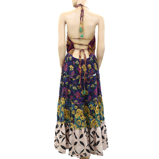 By Anthropologie Tiered Halter Cover-Up Maxi Dress 2XPS