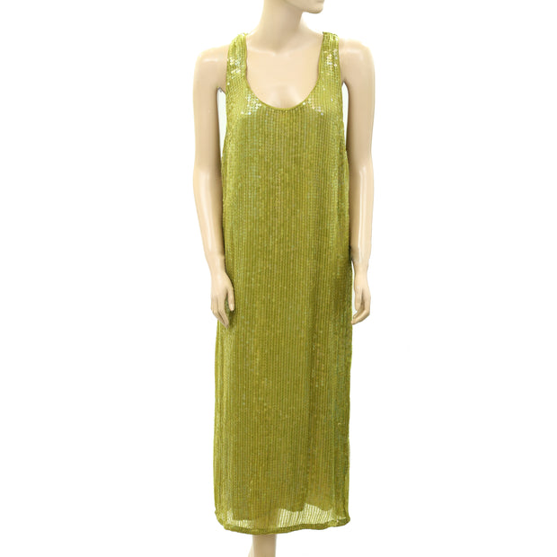 Velvet by Graham & Spencer Anthropologie Sequin Embellished Maxi Dress S