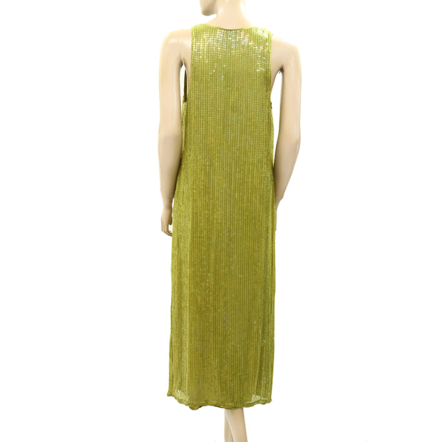 Velvet by Graham & Spencer Anthropologie Sequin Embellished Maxi Dress S