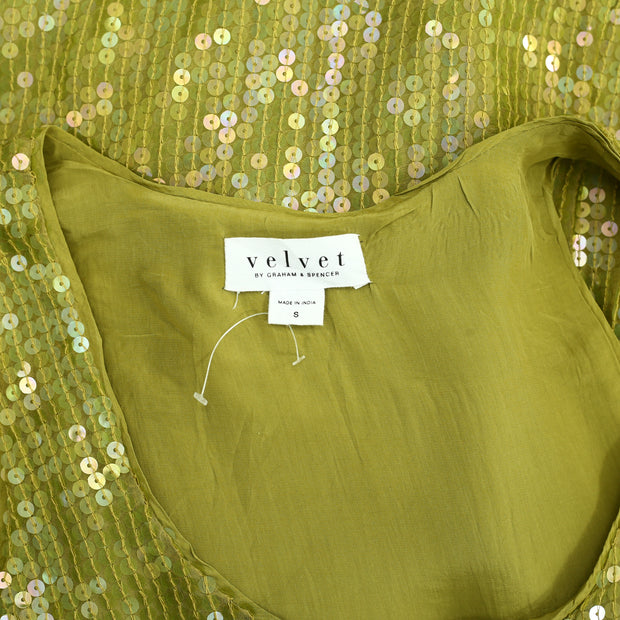 Velvet by Graham & Spencer Anthropologie Sequin Embellished Maxi Dress S