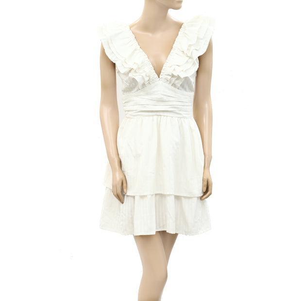Sea New York Striped Ruffle Tiered Mini Dress S