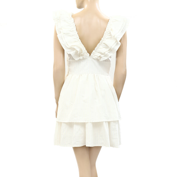 Sea New York Striped Ruffle Tiered Mini Dress S