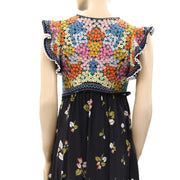 By Anthropologie Printed V-Neck Maxi Dress S