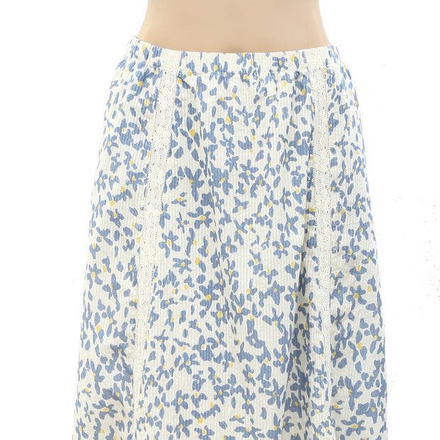 Velvet by Graham & Spencer Anthropologie Floral Printed Lace Midi Skirt S