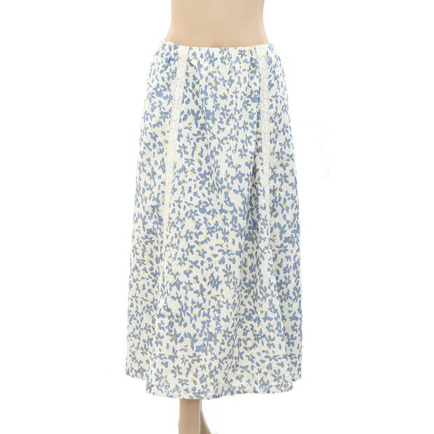 Velvet by Graham & Spencer Anthropologie Floral Printed Lace Midi Skirt S