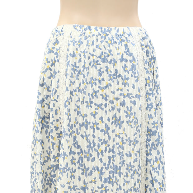 Velvet by Graham & Spencer Anthropologie Floral Printed Lace Midi Skirt S