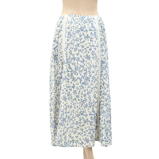 Velvet by Graham & Spencer Anthropologie Floral Printed Lace Midi Skirt S