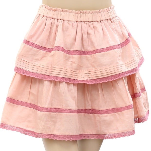 Sea New York Lace Ruffle Tiered Mini Skirt XS