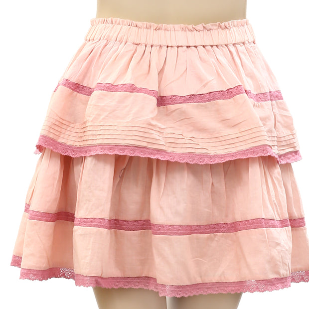 Sea New York Lace Ruffle Tiered Mini Skirt XS