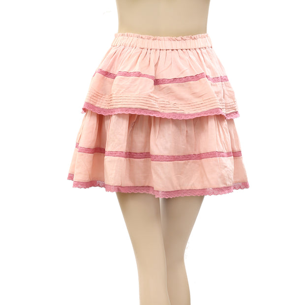 Sea New York Lace Ruffle Tiered Mini Skirt XS