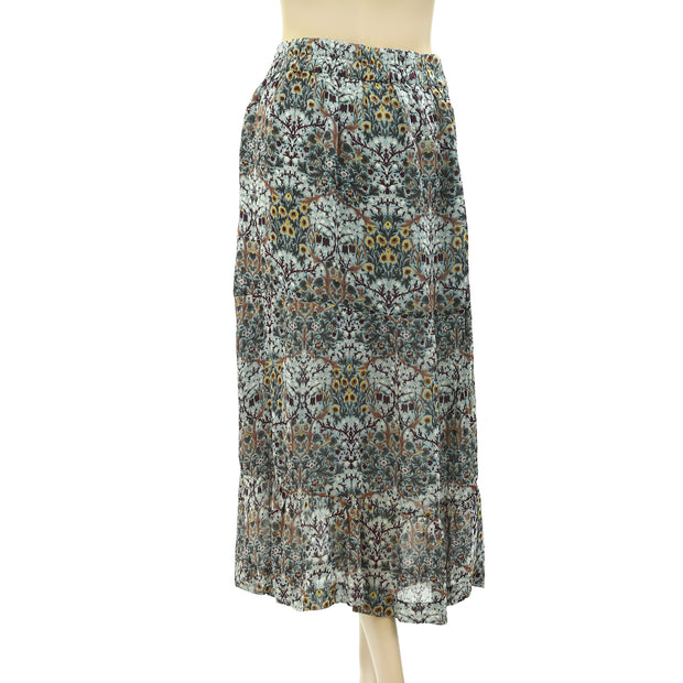 Ba&sh Floral Printed Midi Skirt XS