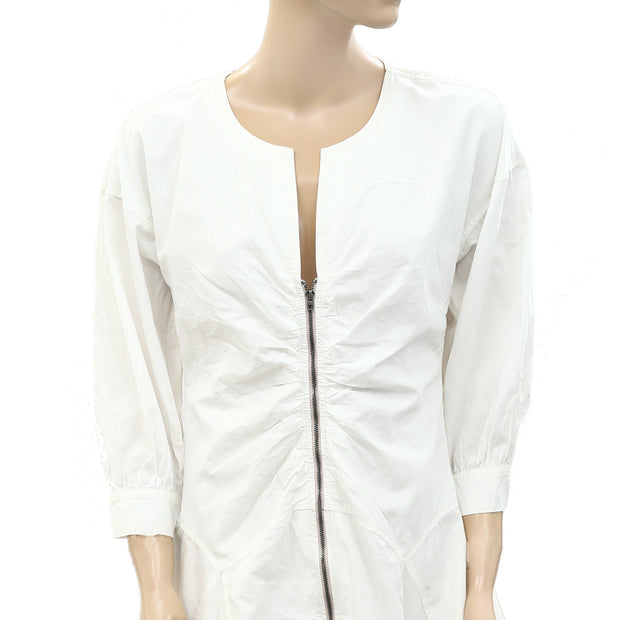 By Anthropologie Zipper Solid Mini Dress S-6