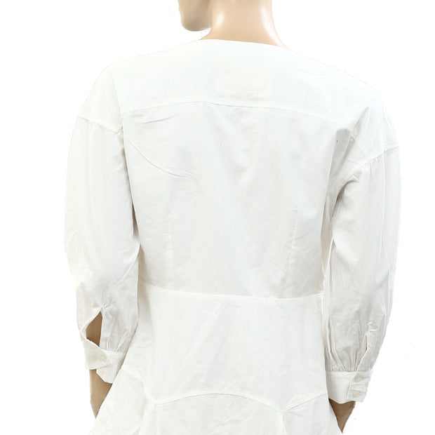 By Anthropologie Zipper Solid Mini Dress S-6
