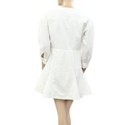 By Anthropologie Zipper Solid Mini Dress S-6