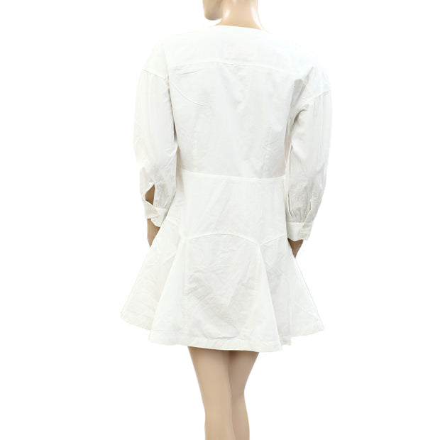 By Anthropologie Zipper Solid Mini Dress S-6
