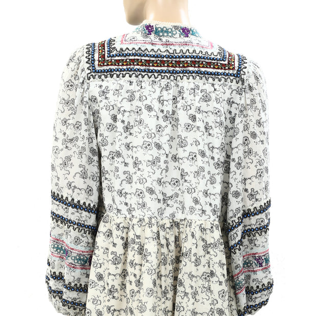 Sea New York Floral Beaded Embellished Mini Dress S