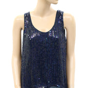Velvet by Graham & Spencer Anthropologie Sequin Embellished Tank Top S
