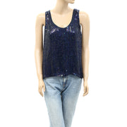 Velvet by Graham & Spencer Anthropologie Sequin Embellished Tank Top S