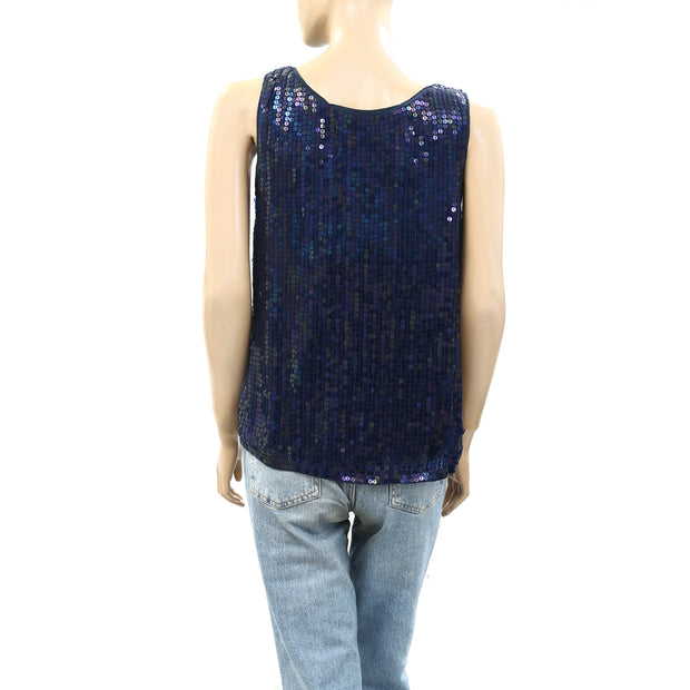 Velvet by Graham & Spencer Anthropologie Sequin Embellished Tank Top S