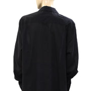 Nili Lotan Solid Buttondown Shirt Tunic Top L