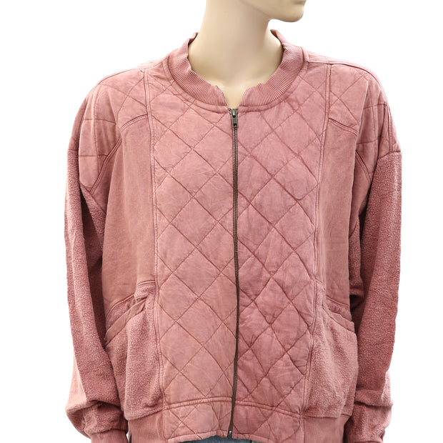 Pilcro And The Letterpress Anthropologie Quilted Bomber Jacket Top L