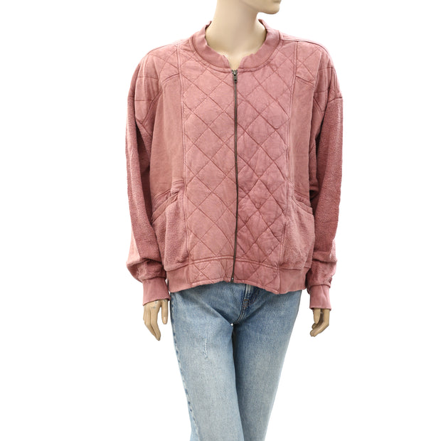 Pilcro And The Letterpress Anthropologie Quilted Bomber Jacket Top L
