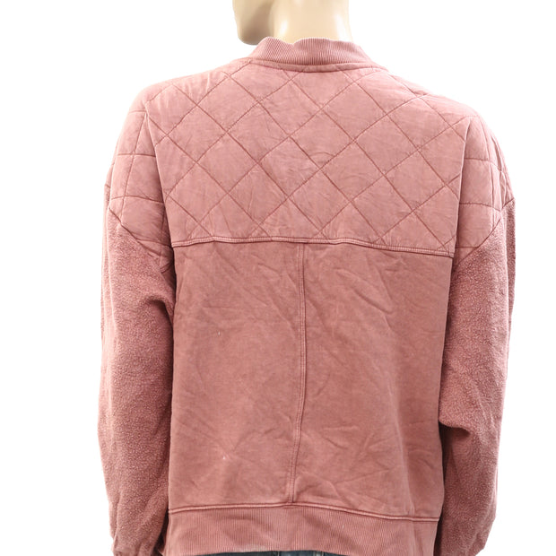 Pilcro And The Letterpress Anthropologie Quilted Bomber Jacket Top L